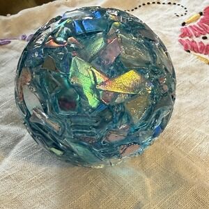 Blue Ice Storm Handmade Environmental Paperweight
